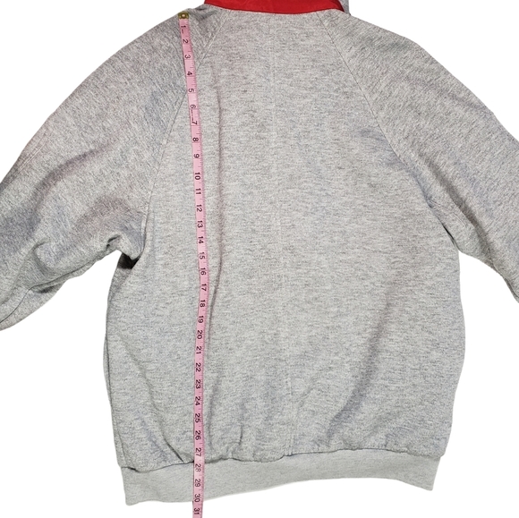 Vintage Reversible Jacket One Size 1X ? Nautical Print Nylon Fleece Coat Pockets - Picture 11 of 12